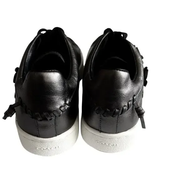 COACH Tea Rose Gunmetal Metallic Leather Women's Size 9 New - Picture 4 of 8